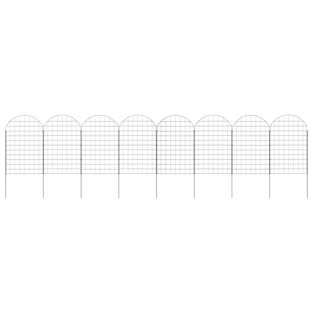 Vidaxl vijverhekken set 8 pcs groen 50 x 80 cm staal