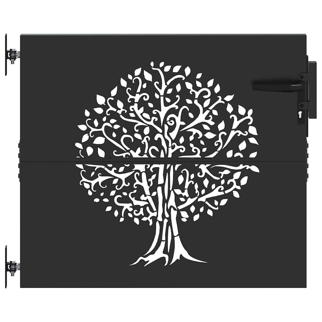 Vidaxl tuinpoort met slot zwart 85 x 100 cm poedergecoat staal