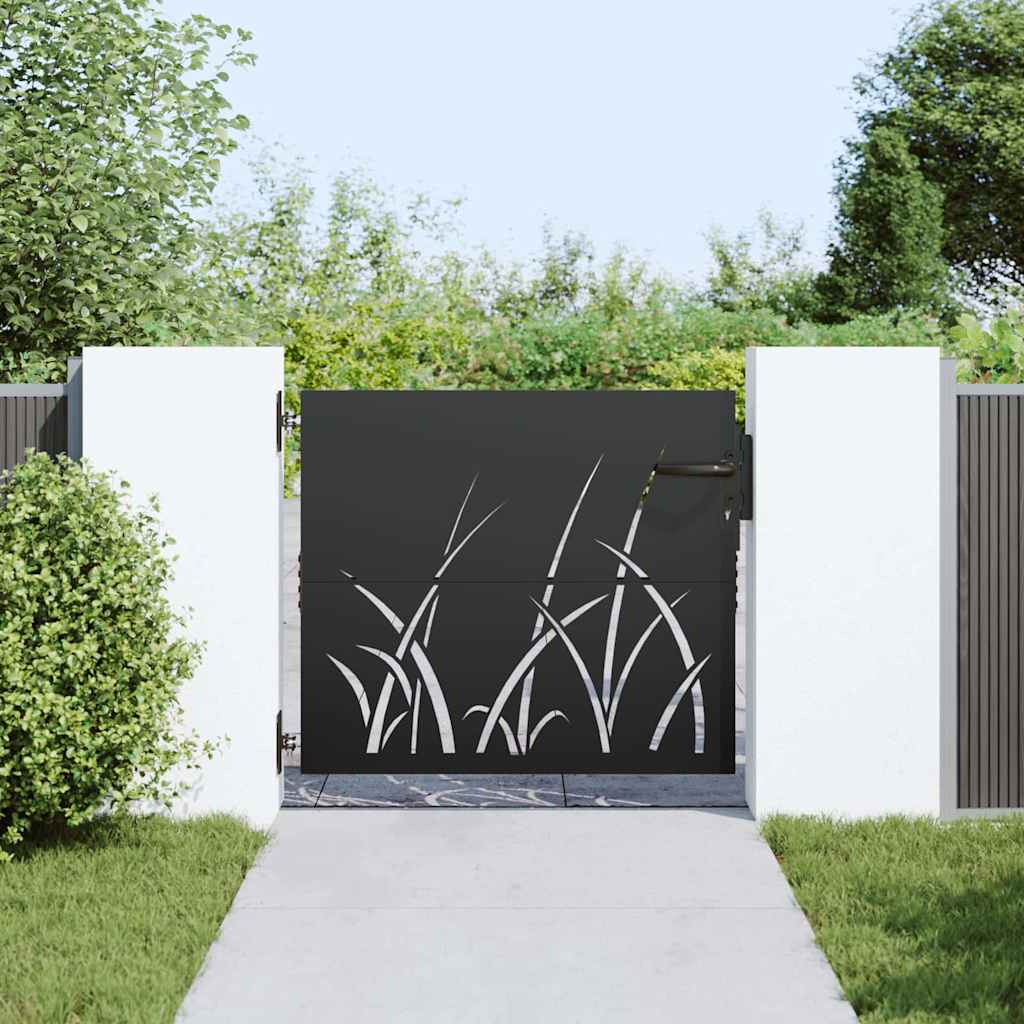 Vidaxl tuinpoort met slot zwart 85 x 100 cm poedergecoat staal