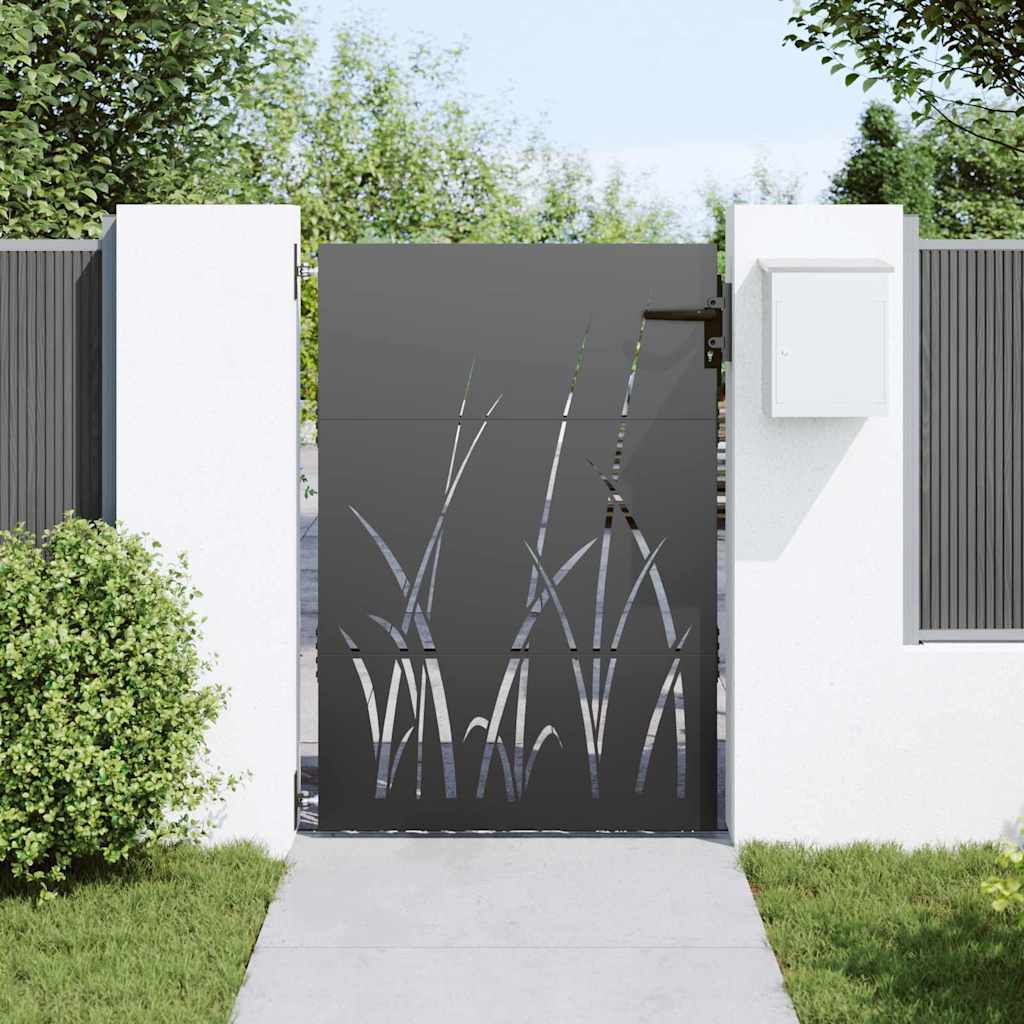 Vidaxl tuinpoort met slot zwart 85 x 125 cm poedergecoat staal