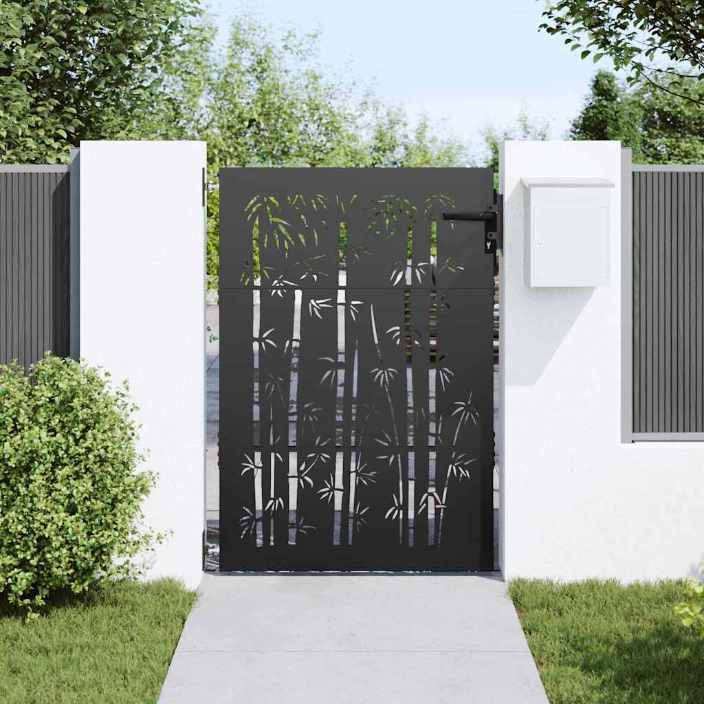 Vidaxl tuinpoort met slot zwart 85 x 150 cm poedergecoat staal