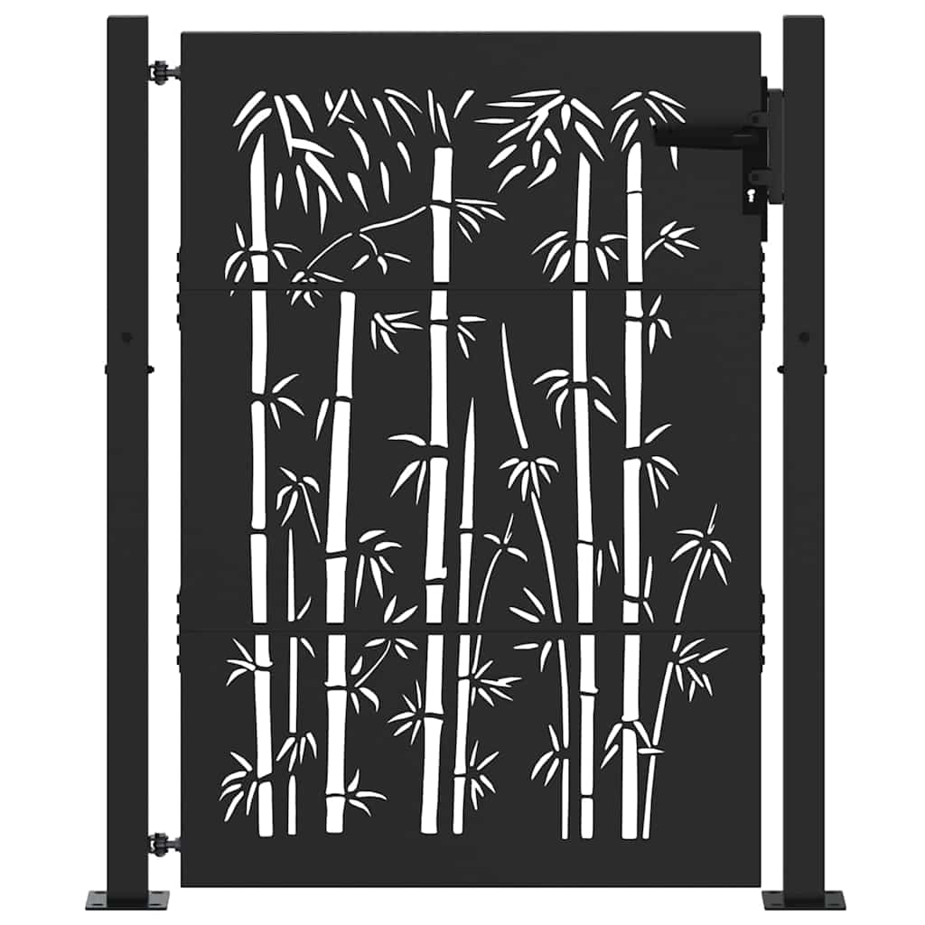 Vidaxl tuinpoort met slot zwart 110 x 130 cm gepoedercoat staal