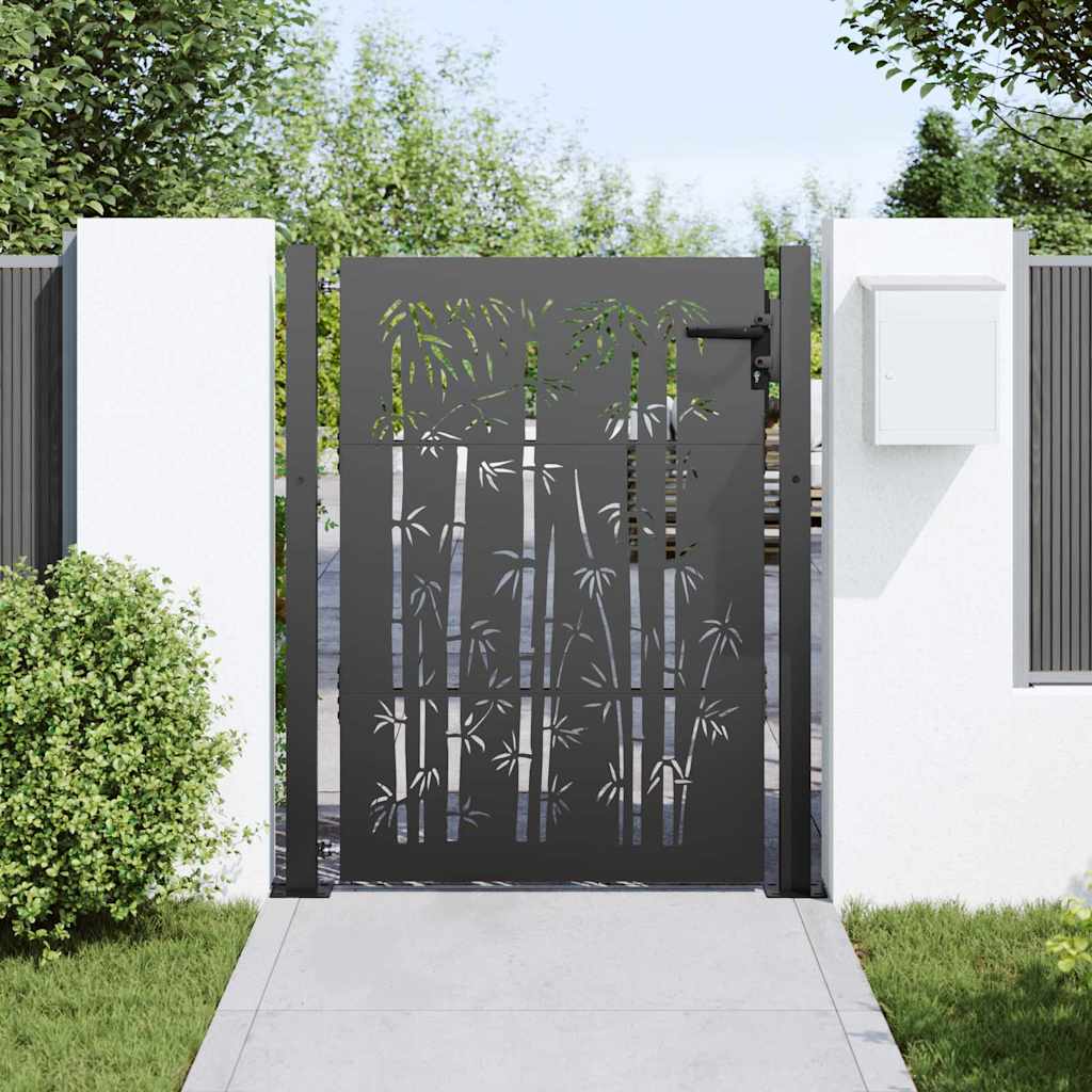 Vidaxl tuinpoort met slot zwart 110 x 155 cm gepoedercoat staal