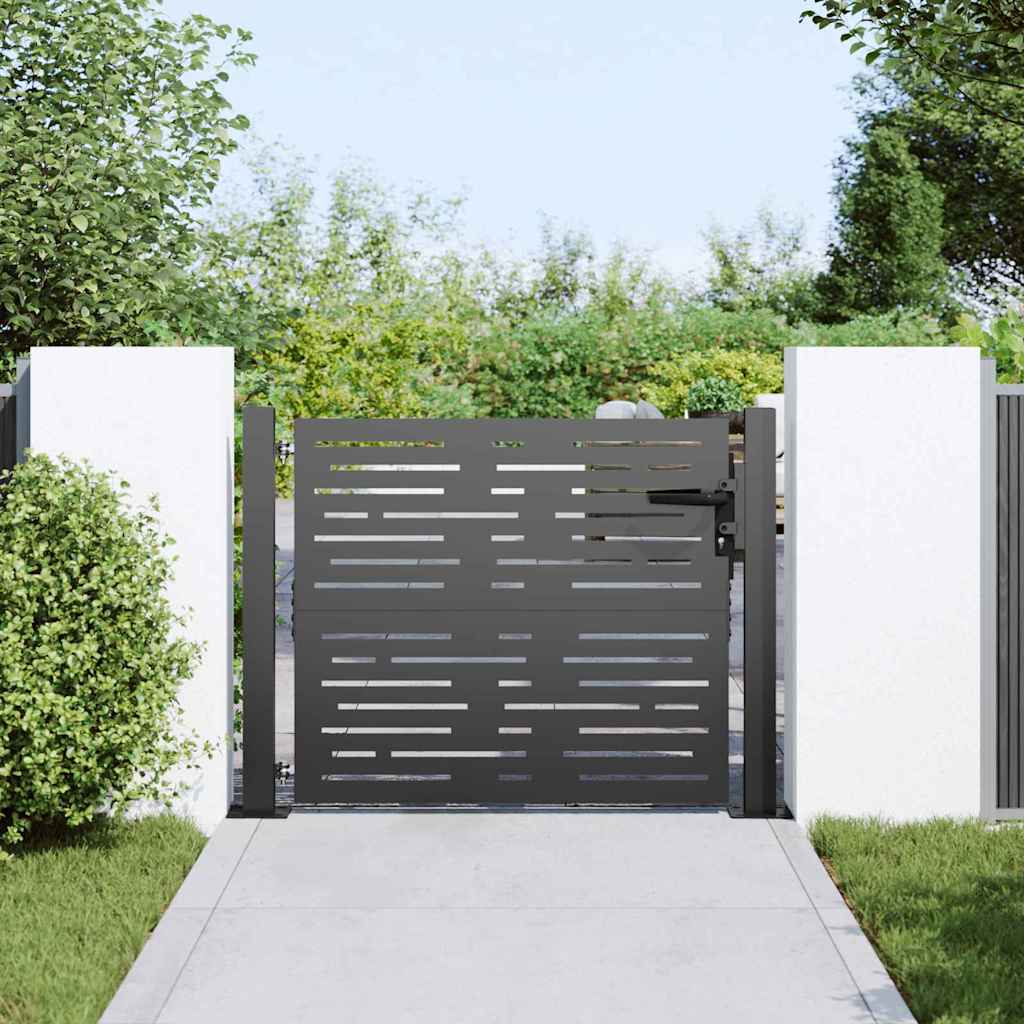 Vidaxl tuinpoort met slot zwart 110 x 105 cm gepoedercoat staal