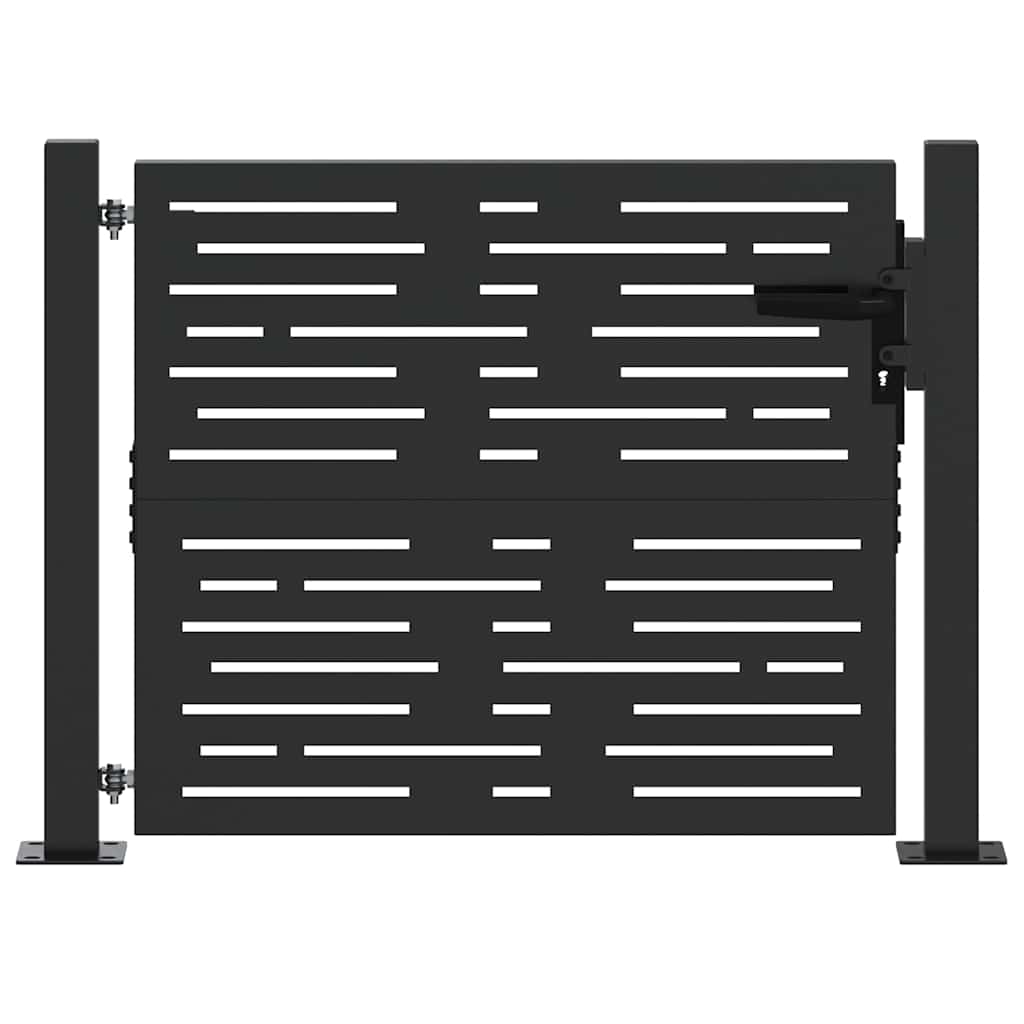 Vidaxl tuinpoort met slot zwart 110 x 105 cm gepoedercoat staal