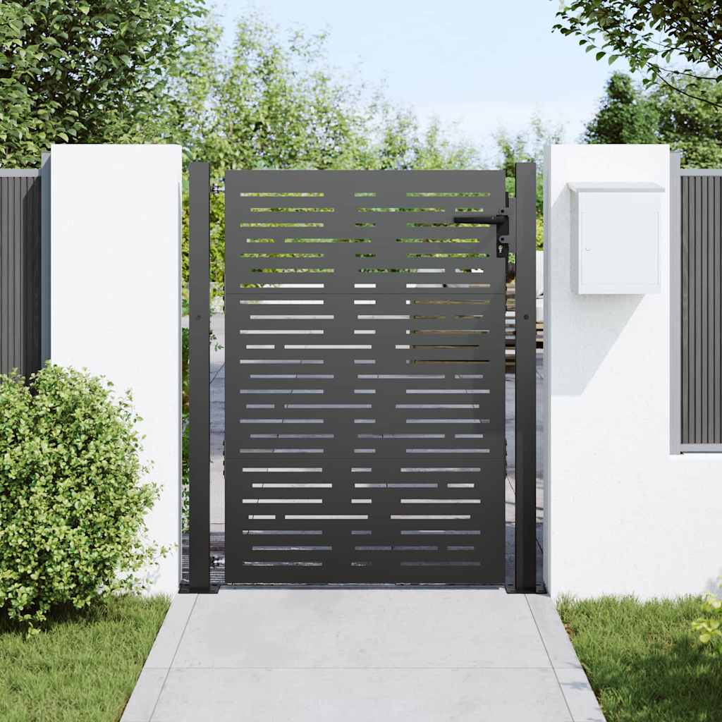 Vidaxl tuinpoort met slot zwart 110 x 130 cm gepoedercoat staal