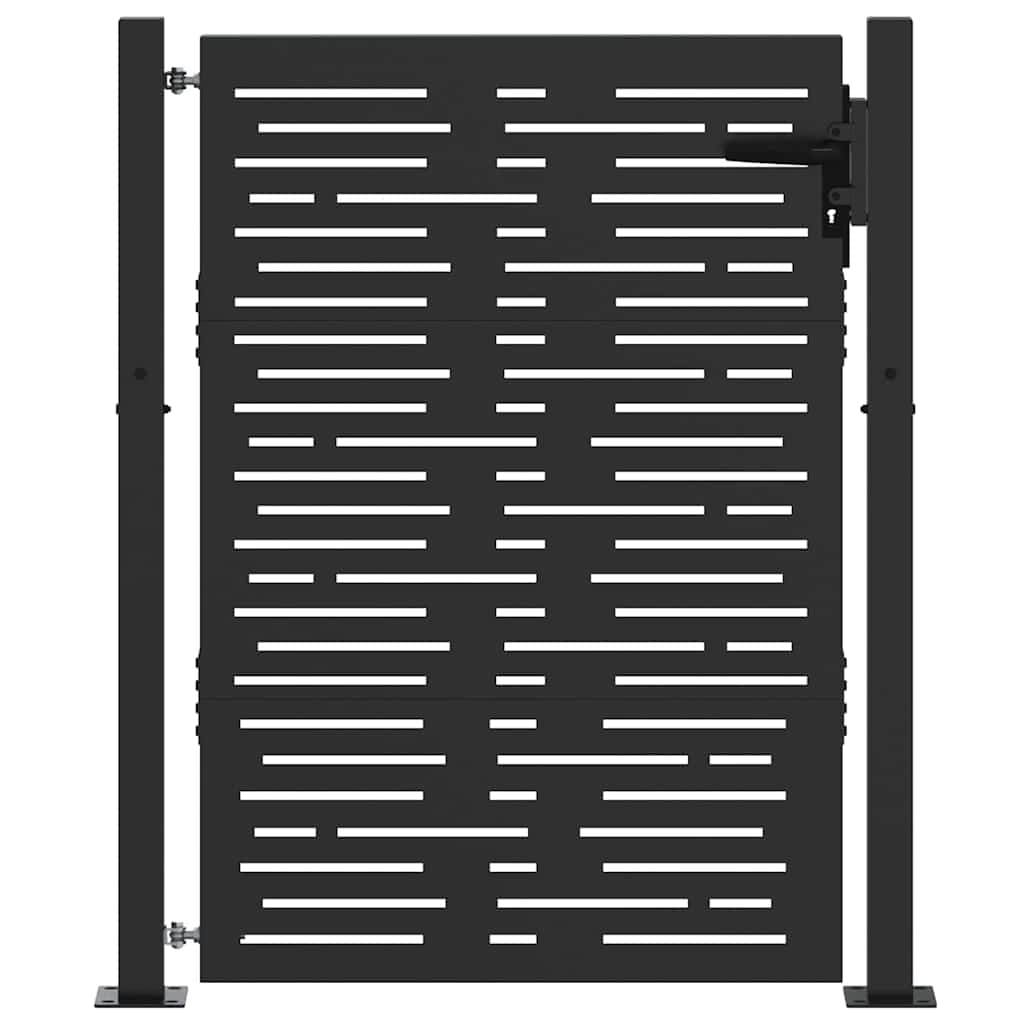 Vidaxl tuinpoort met slot zwart 110 x 130 cm gepoedercoat staal