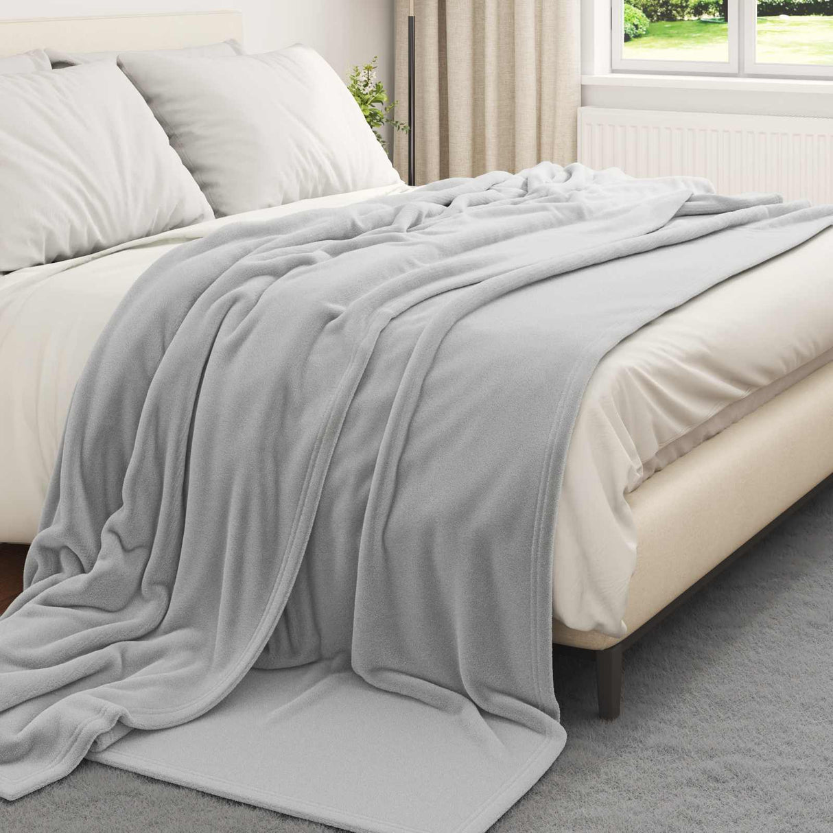 Vidaxl kleden 6 pcs grijs 220 x 240 cm fleece
