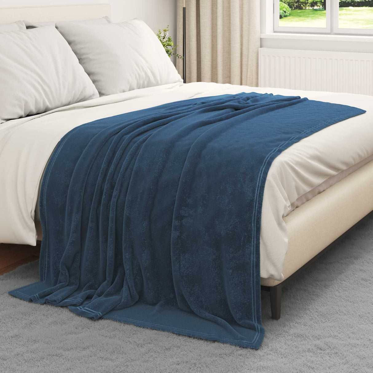 Vidaxl kleden 6 pcs marineblauw 150 x 200 cm fleece