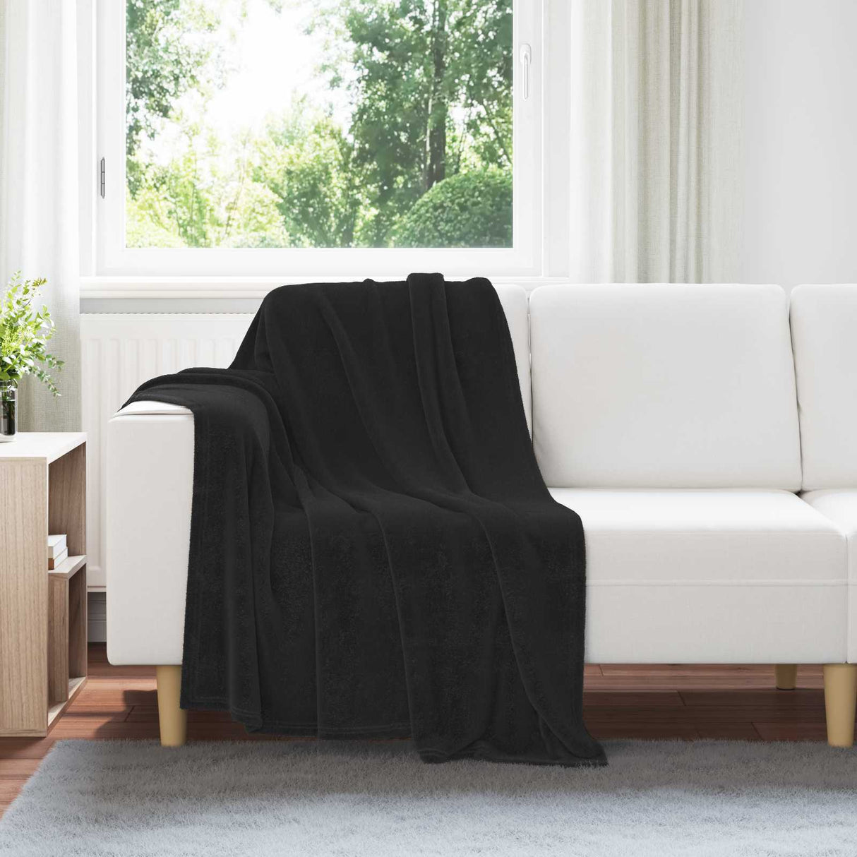 Vidaxl kleden 6 pcs zwart 130 x 150 cm fleece