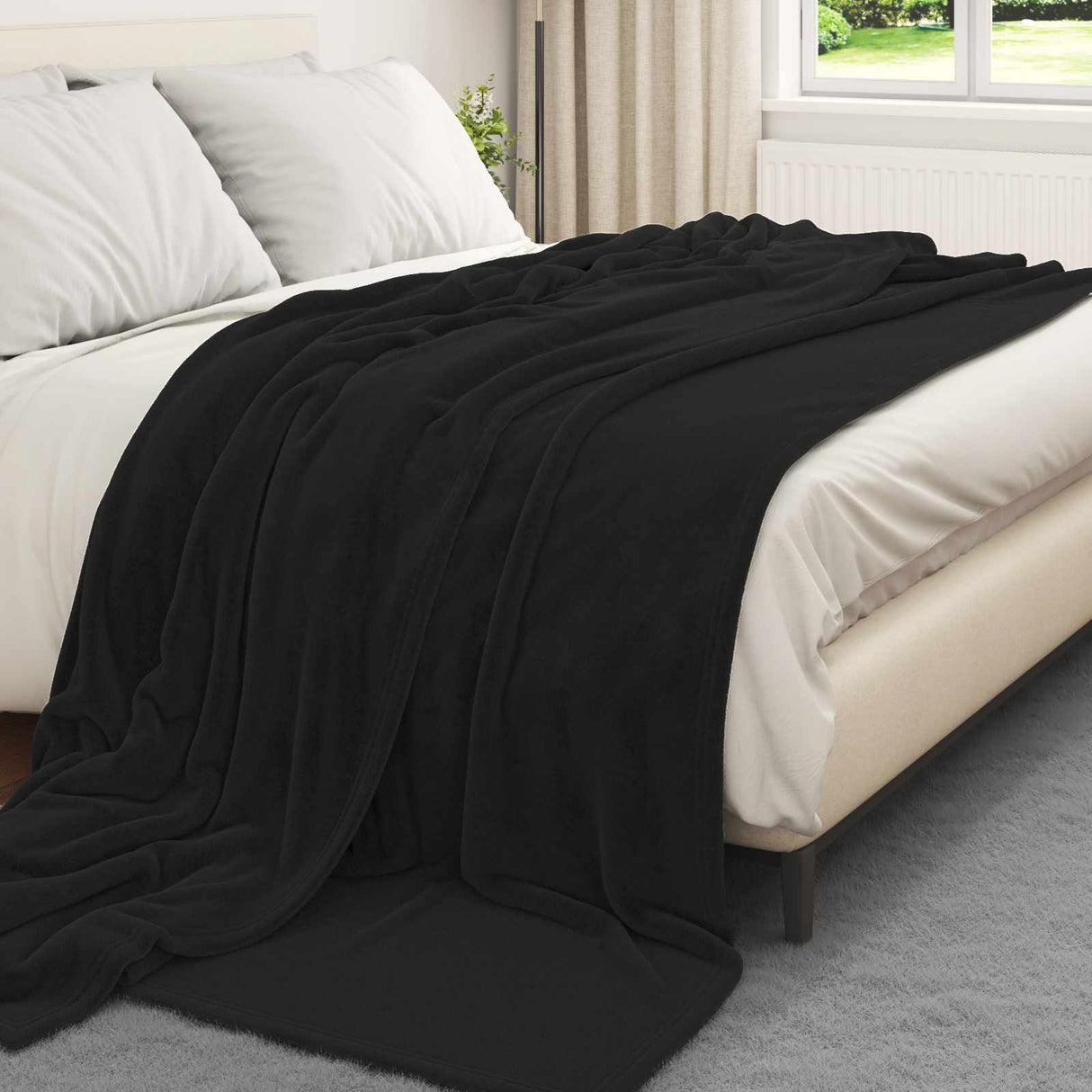 Vidaxl kleden 6 pcs zwart 240 x 270 cm fleece