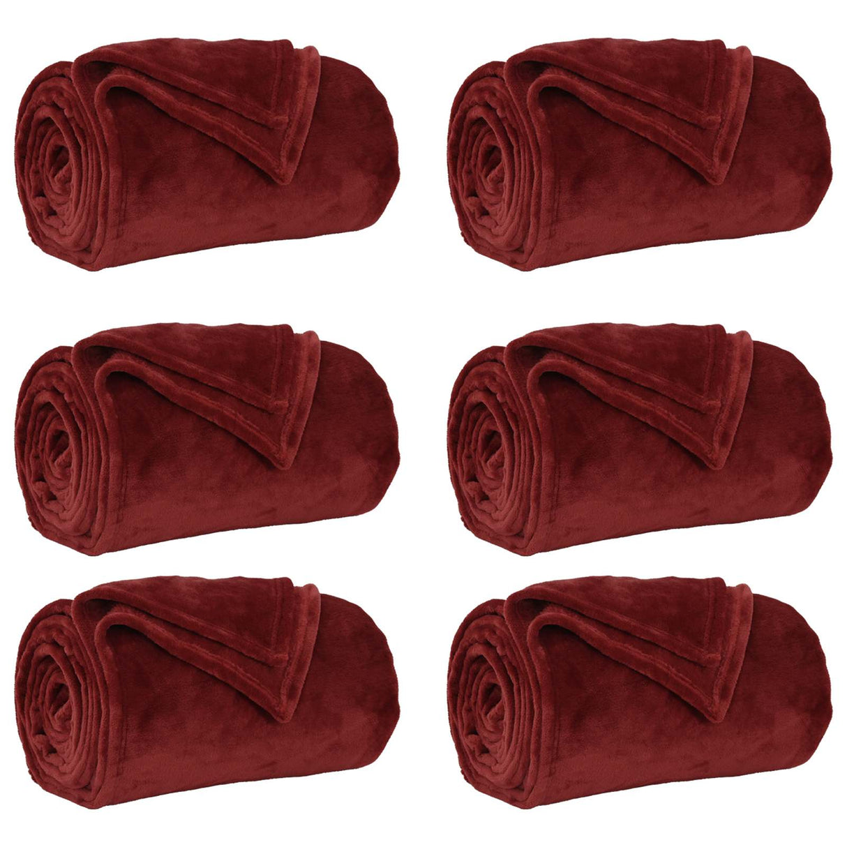 Vidaxl kleden 6 pcs bordeaux rood 130 x 150 cm fleece