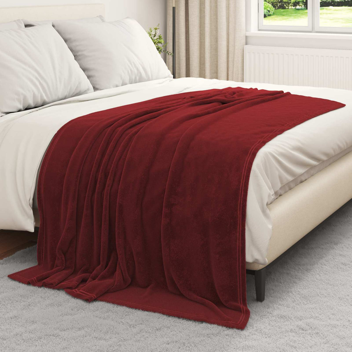 Vidaxl kleden 6 pcs bordeaux rood 150 x 200 cm fleece