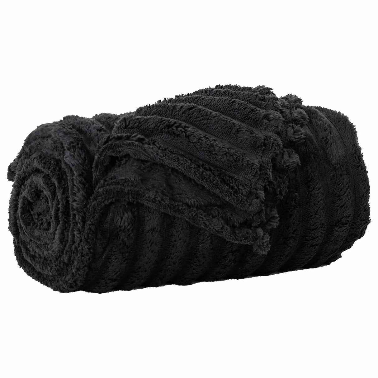 Vidaxl gooi deken zwart 150 x 130 cm fleece