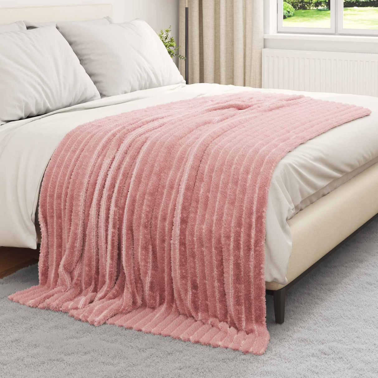 Vidaxl gooi deken roze 200 x 150 cm fleece