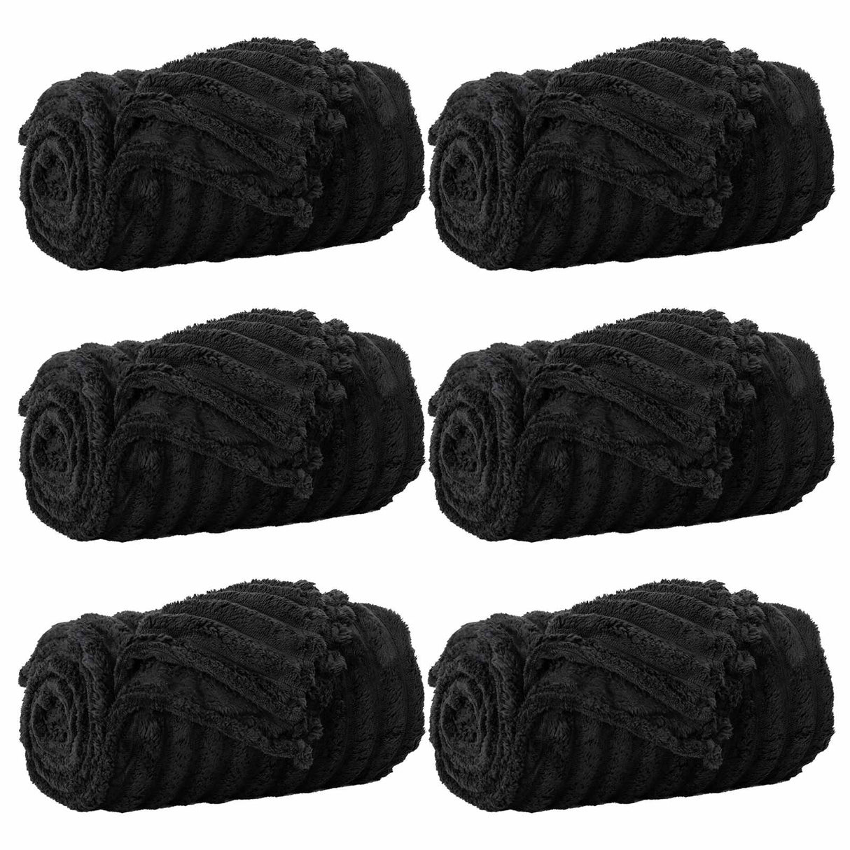 Vidaxl kleden 6 pcs zwart 240 x 220 cm fleece