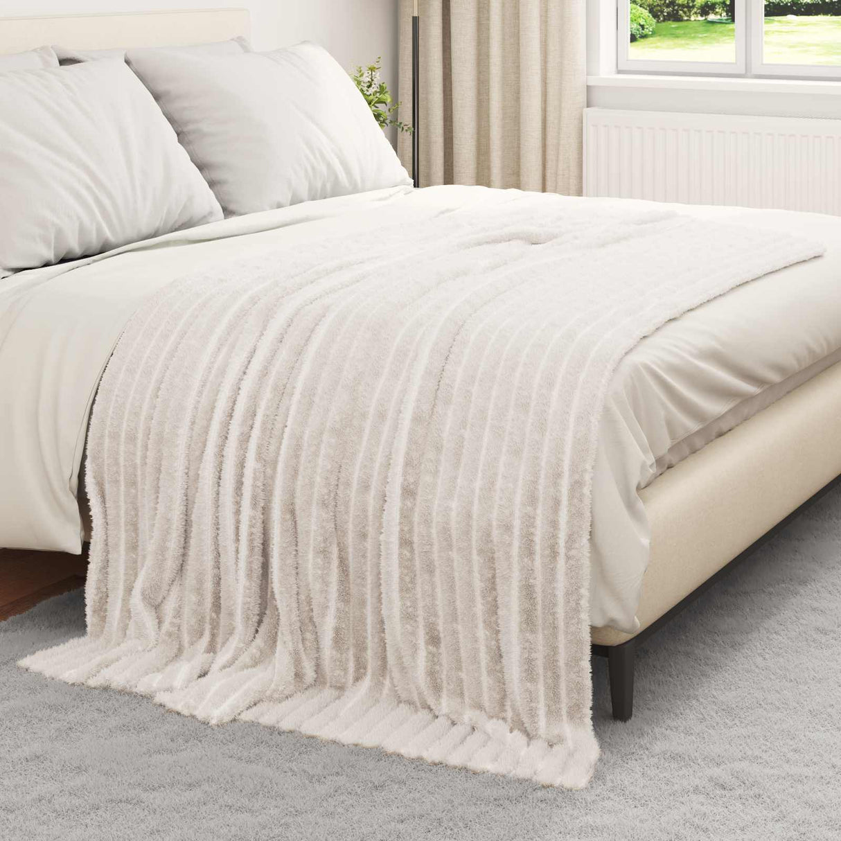 Vidaxl kleden 6 pcs crème 200 x 150 cm fleece