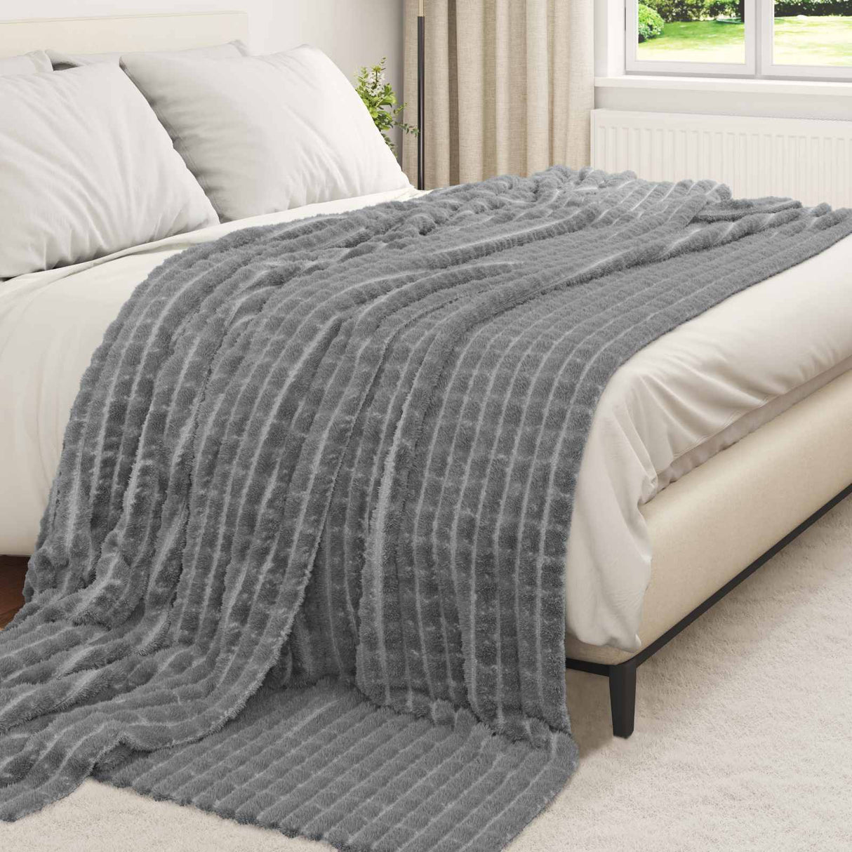 Vidaxl kleden 6 pcs donkergrijs 270 x 240 cm fleece