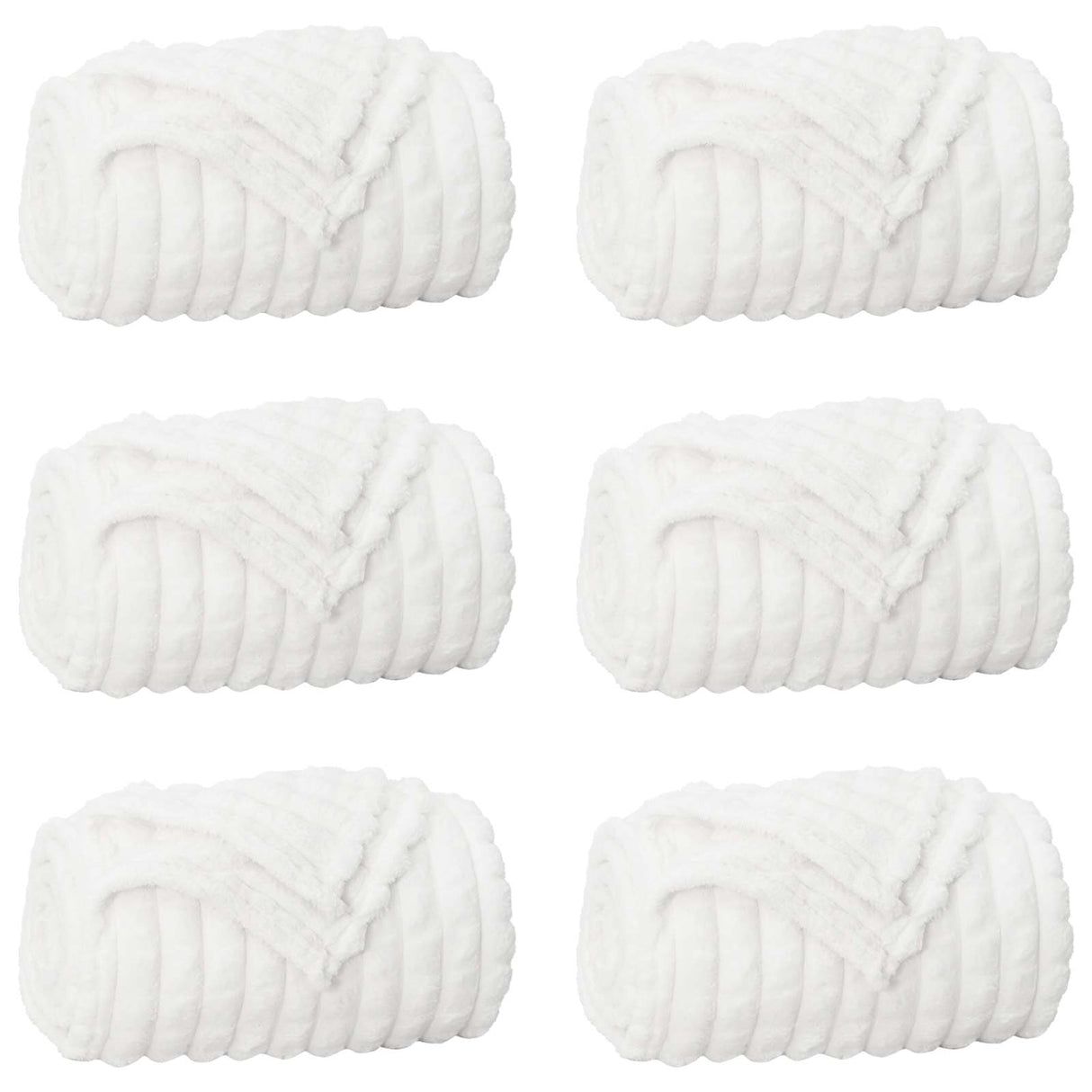 Vidaxl kleden 6 pcs wit 200 x 150 cm fleece