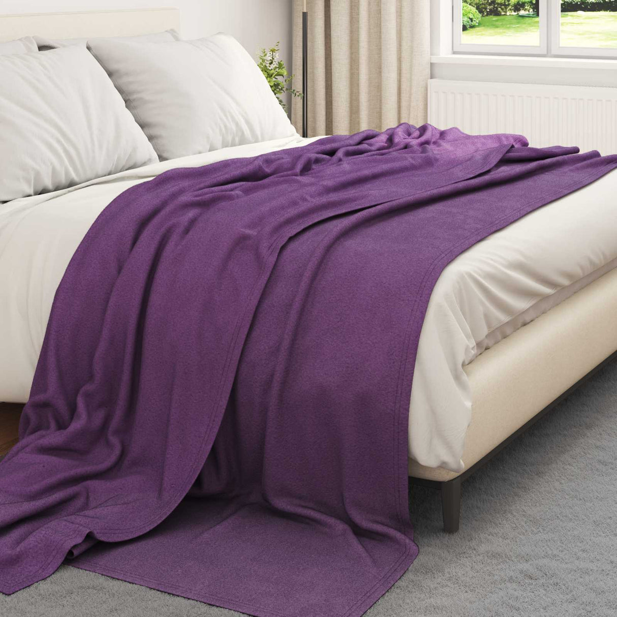 Vidaxl gooi deken paars 270 x 240 cm fleece