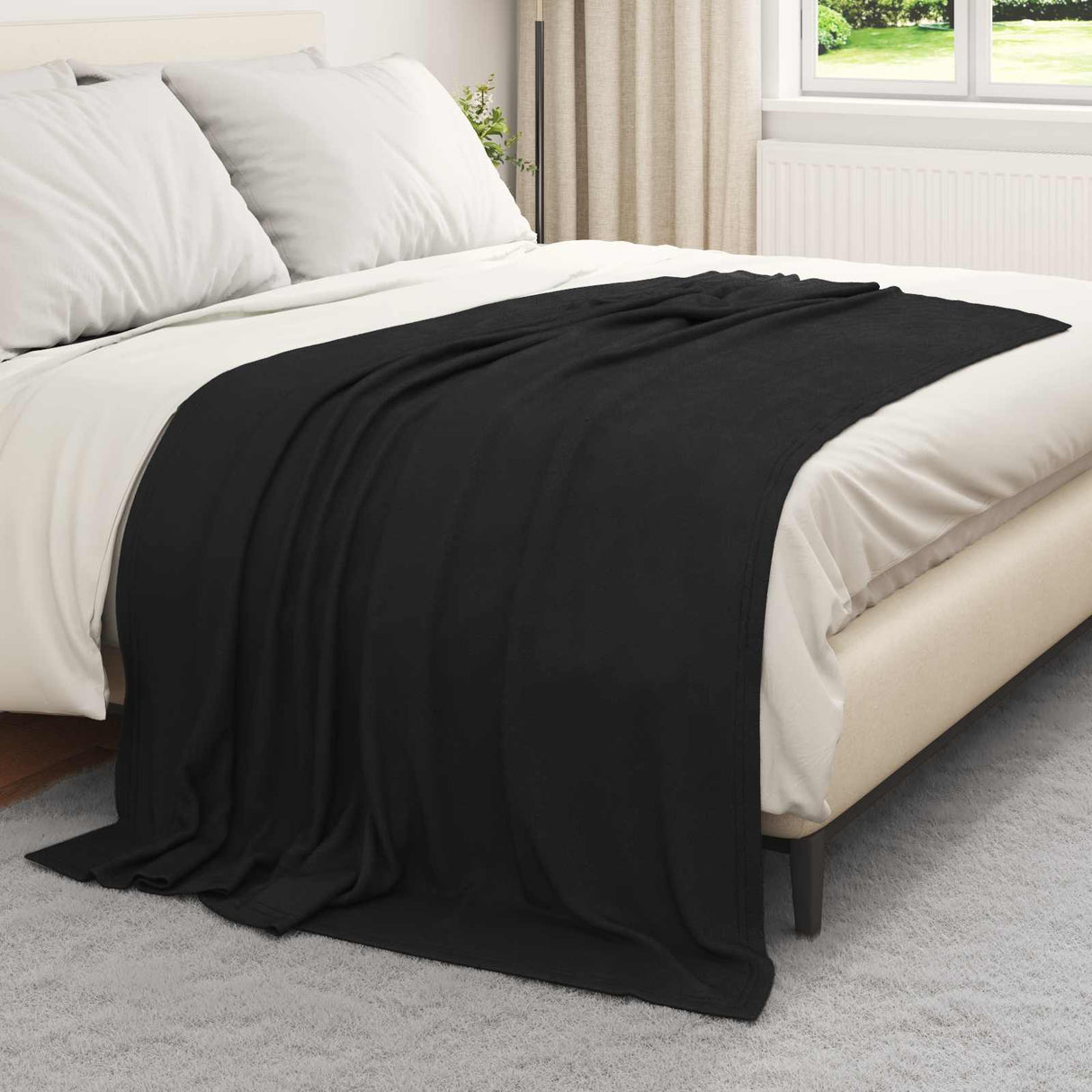 Vidaxl kleden 24 pcs zwart 200 x 150 cm fleece