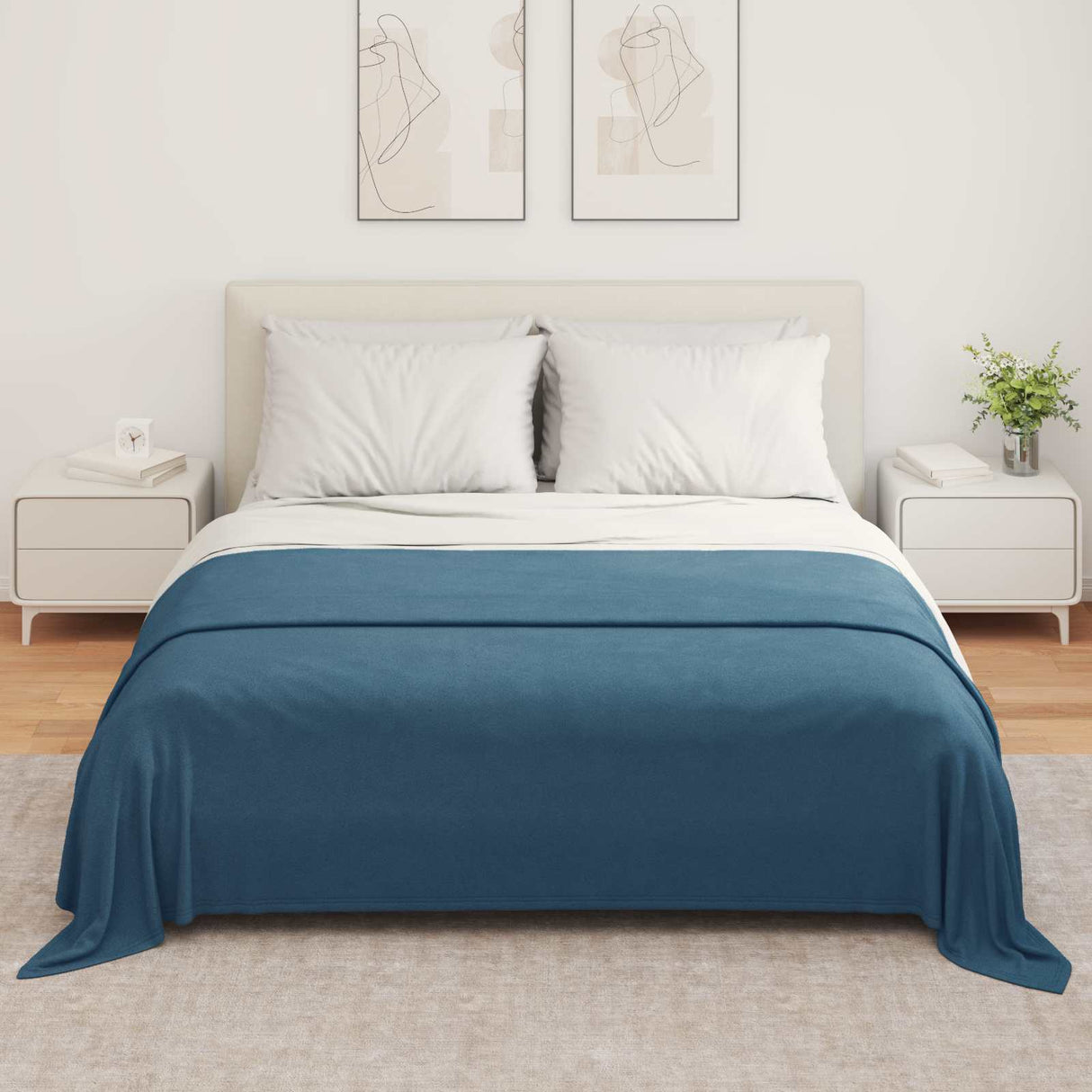 Vidaxl kleden 6 pcs marineblauw 280 x 210 cm fleece