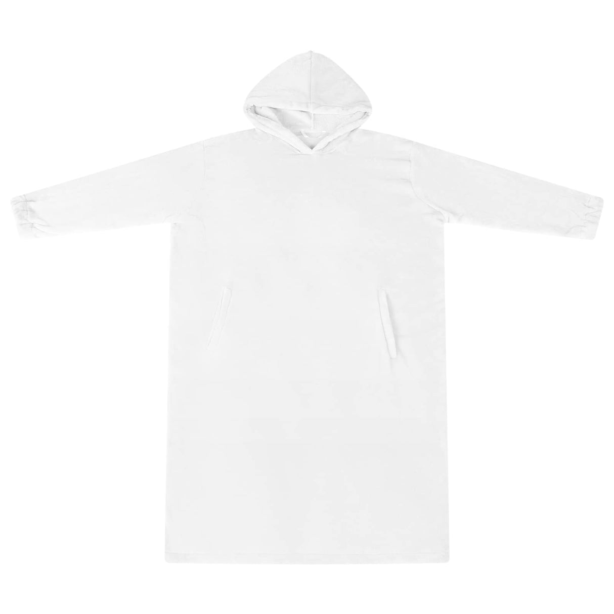 Vidaxl deken hoodie wit s flanel