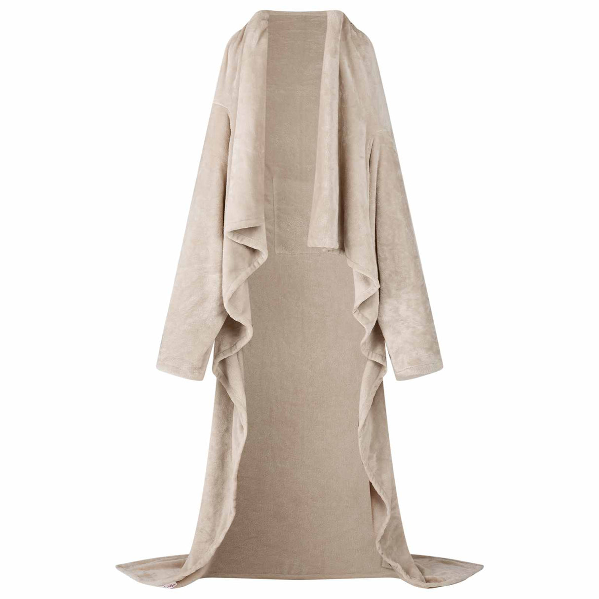 Vidaxl deken hoodie beige f flanel