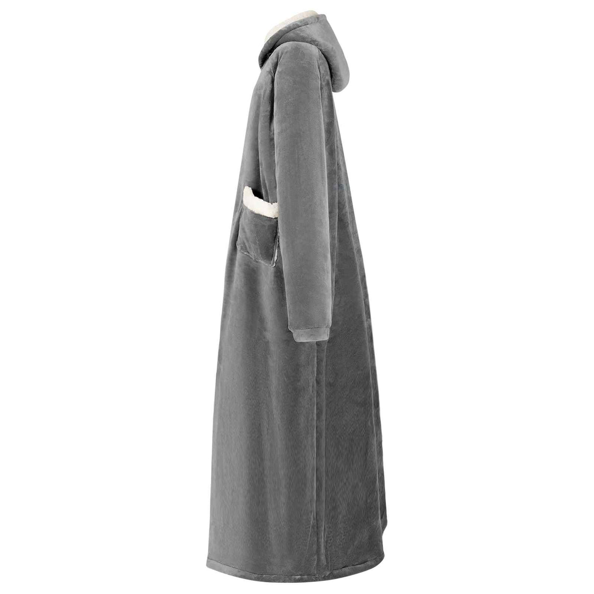 Vidaxl deken hoodie donkergrijs m fleece en flanel