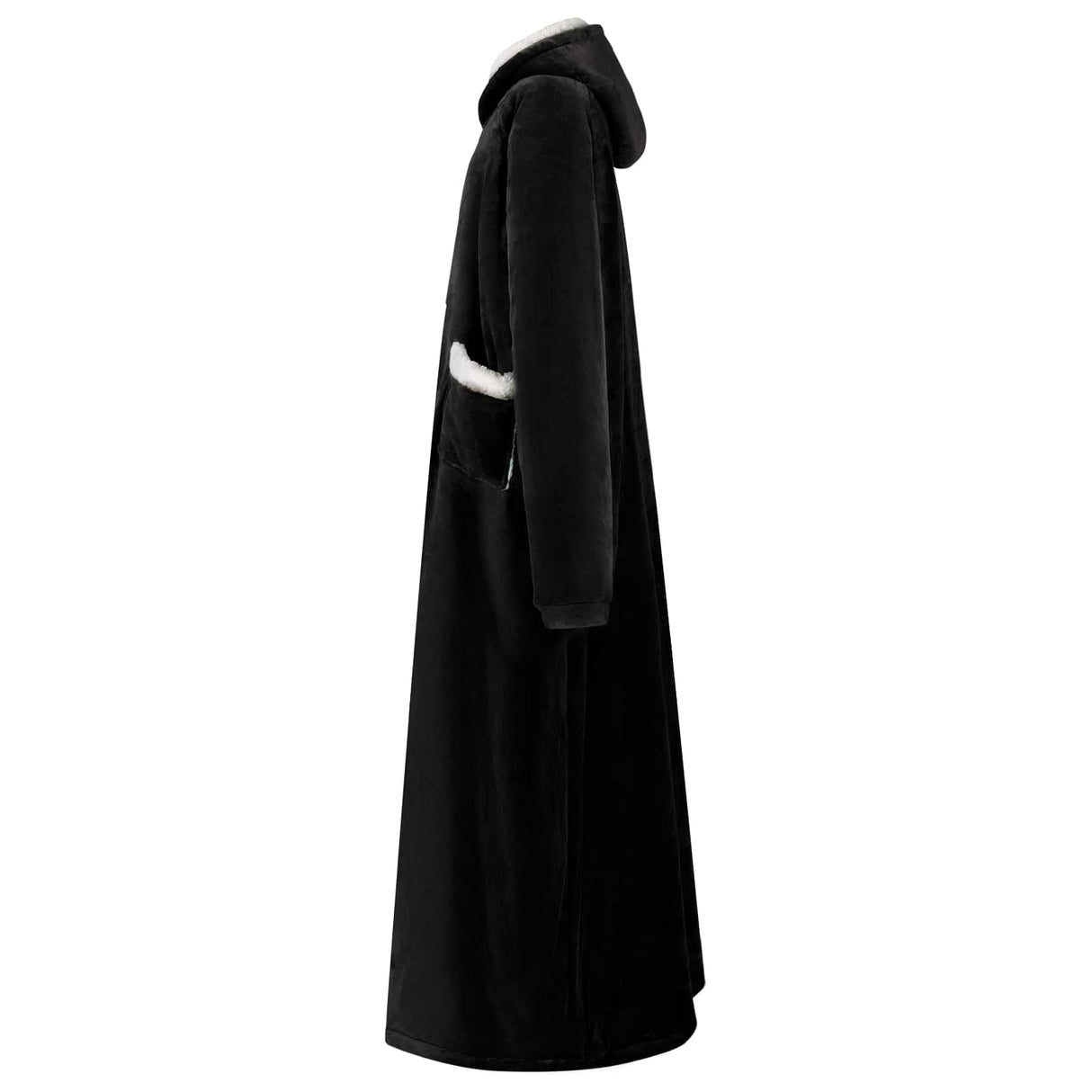 Vidaxl deken hoodie zwart l fleece en flanel