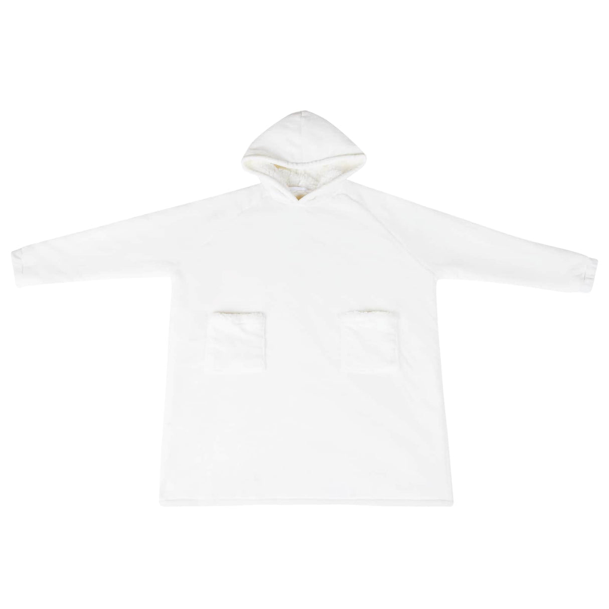 Vidaxl deken hoodie wit m fleece en flanel