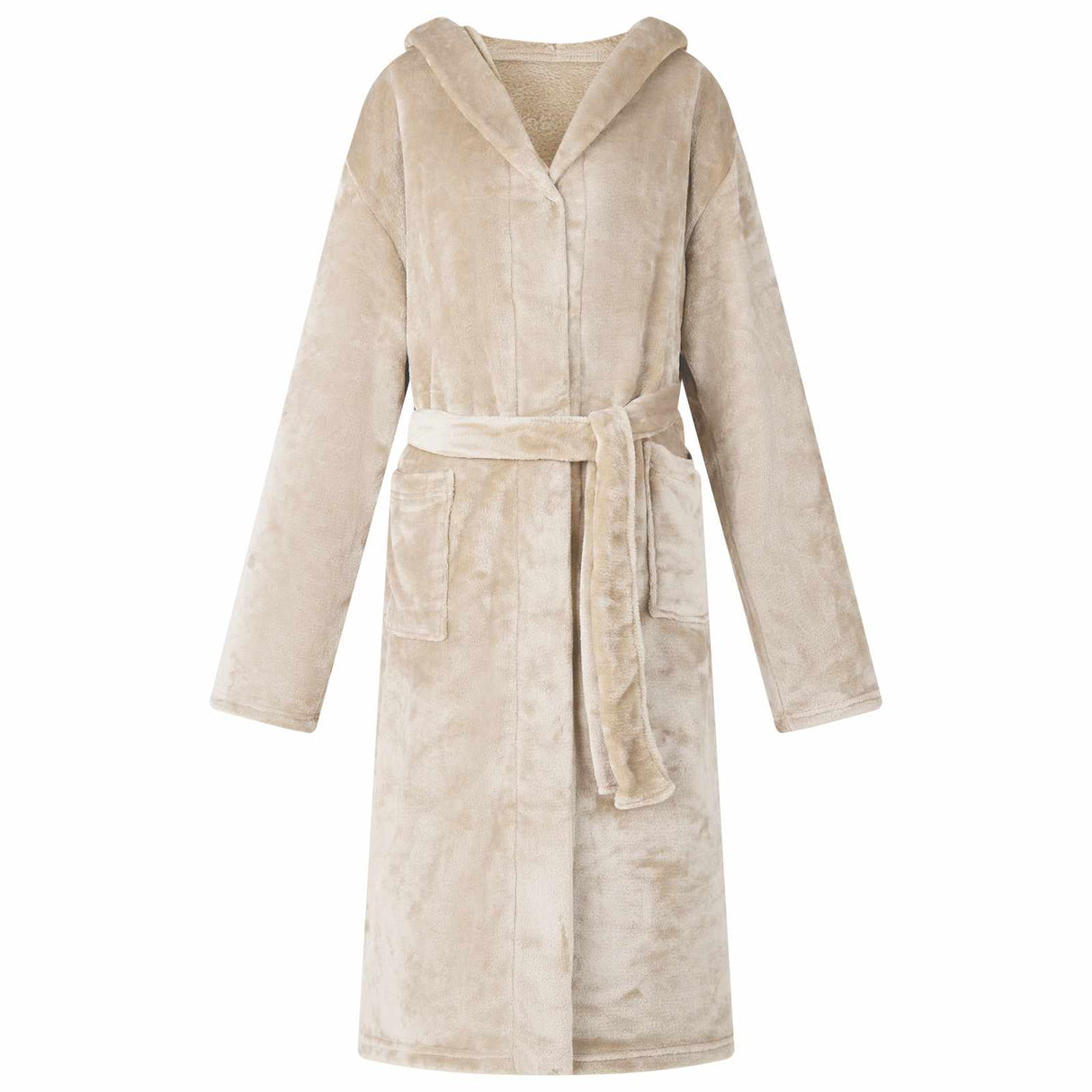 Vidaxl badjas hoodie beige xl flanel