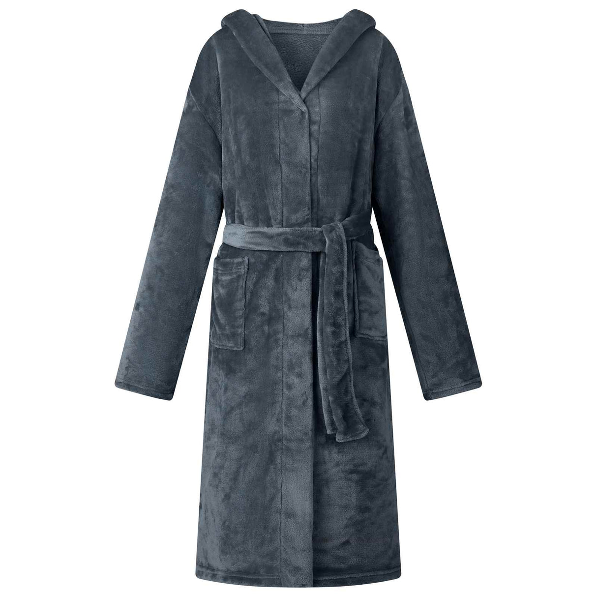 Vidaxl badjas hoodie marineblauw s flanel