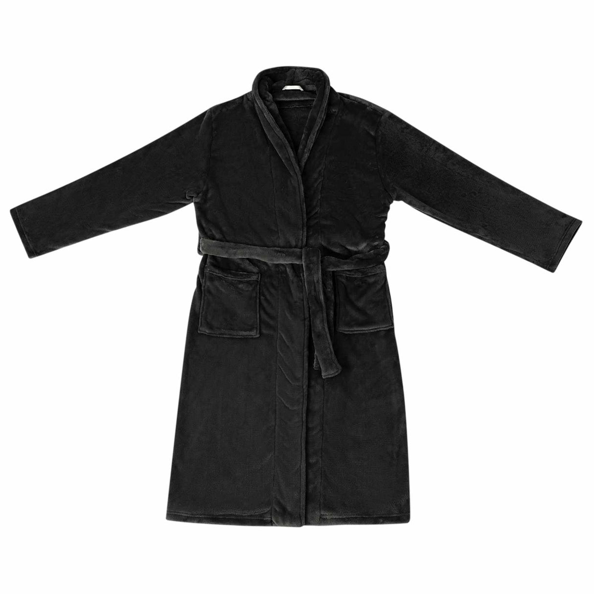 Vidaxl badjas zonder kap zwart l flanel