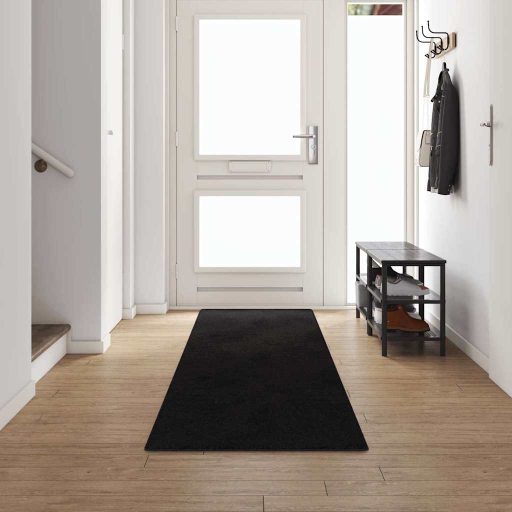 Vidaxl tapijt loper zwart 80 x 500 cm 100% polypropylene tuft