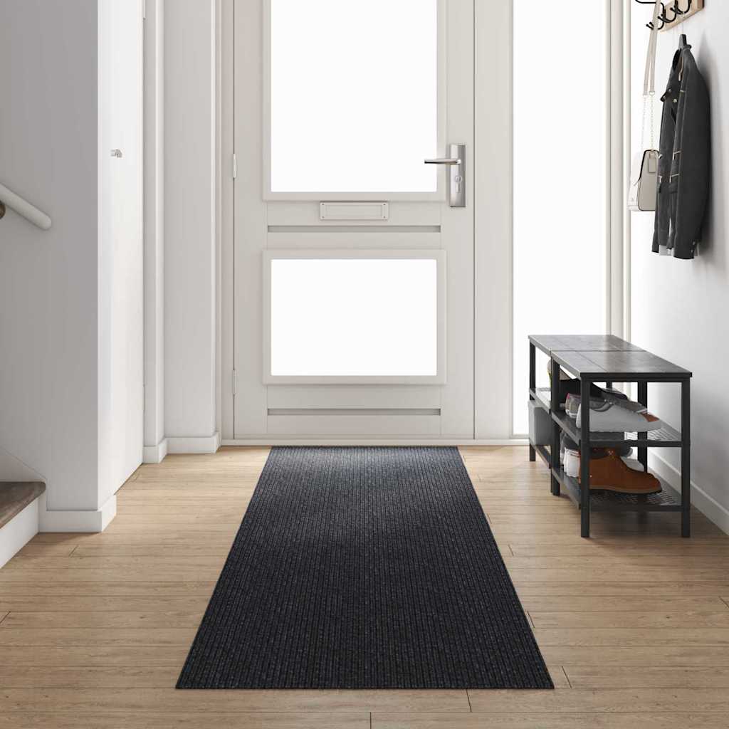 Vidaxl tapijt loper antraciet 80 x 400 cm stof