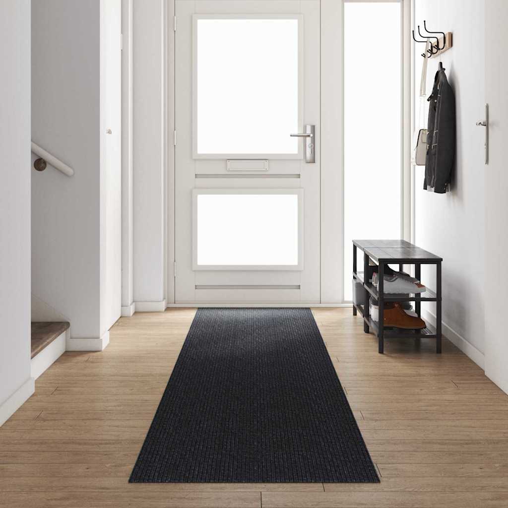 Vidaxl tapijt loper antraciet 80 x 500 cm stof