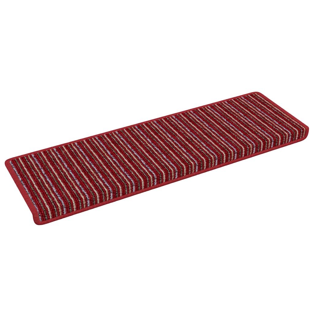 Vidaxl zelfklevende trapmatten gestreept 15 pcs rood 65 x 21 x 4 cm