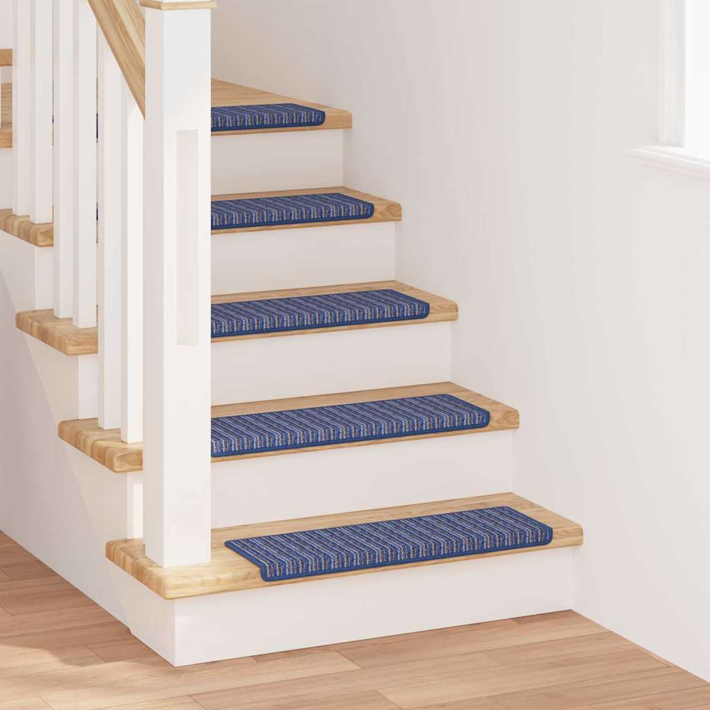 Vidaxl zelfklevende trapmatten gestreept 15 pcs blauw 65 x 21 x 4 cm