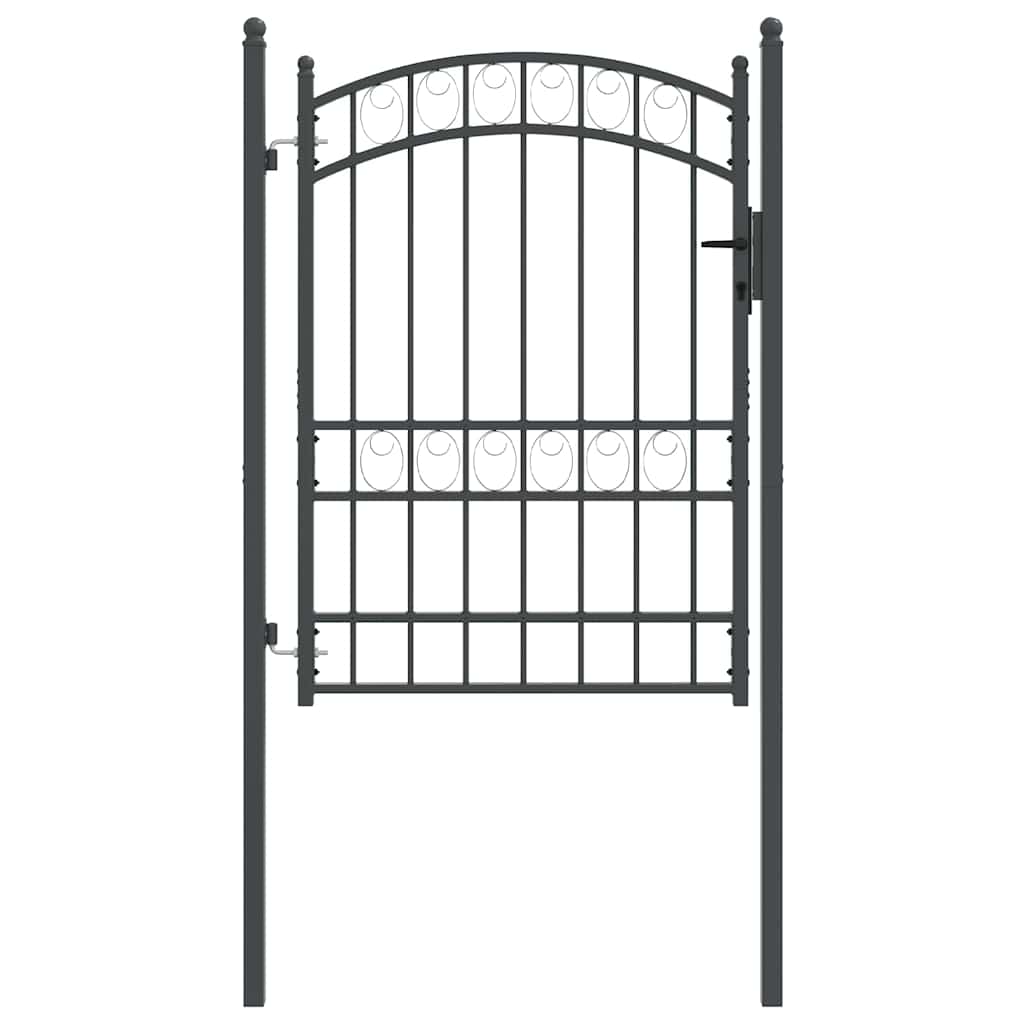 Vidaxl hekpoort met slot grijs 170 x 100 cm poedergecoat staal