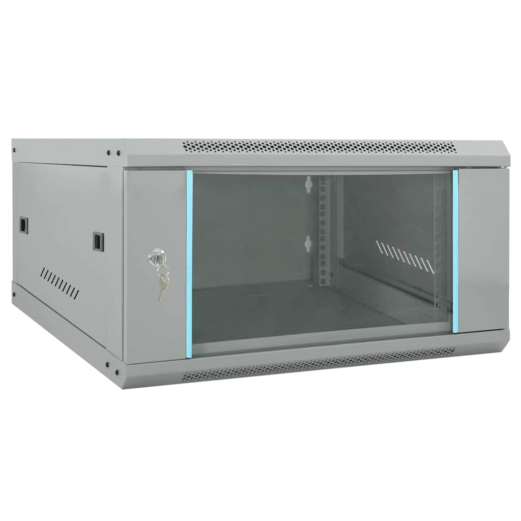 Vidaxl netwerk kabinet met opslag grijs 60 x 60 x 35 cm staal