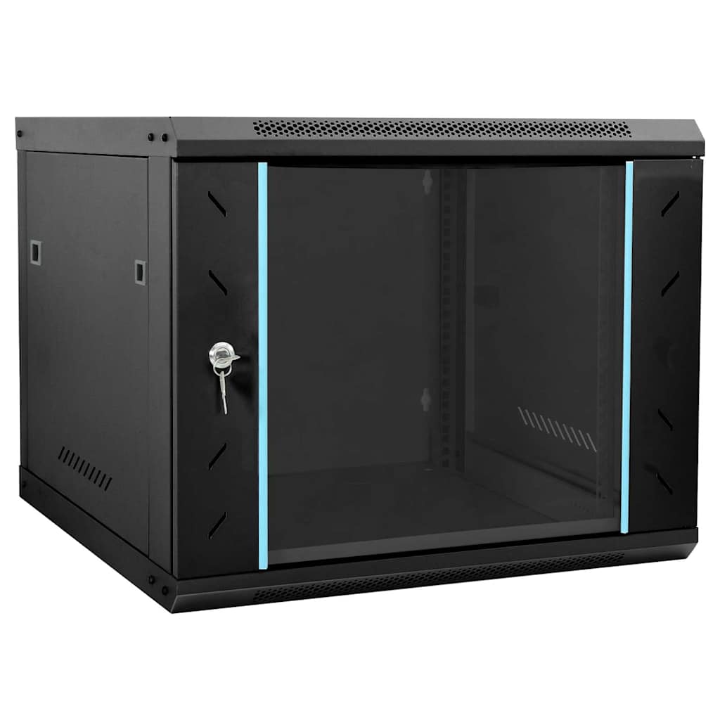 Vidaxl netwerk kabinet met opslag zwart 60 x 60 x 50 cm staal