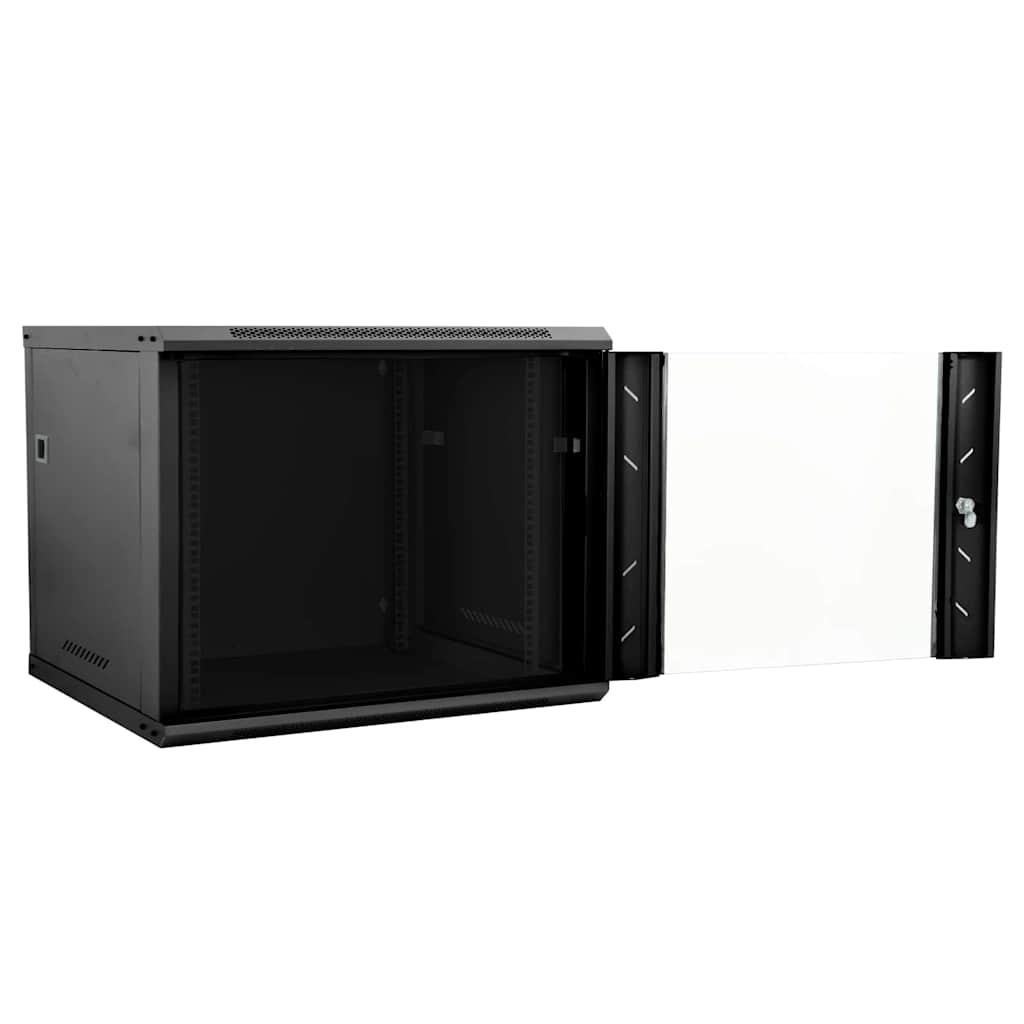 Vidaxl netwerk kabinet met opslag zwart 60 x 60 x 50 cm staal