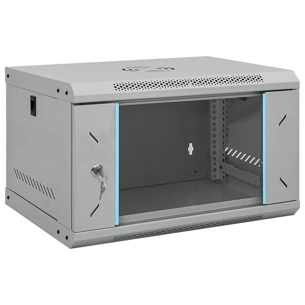 Vidaxl netwerk kabinet met opslag grijs 53 x 45 x 30 cm staal