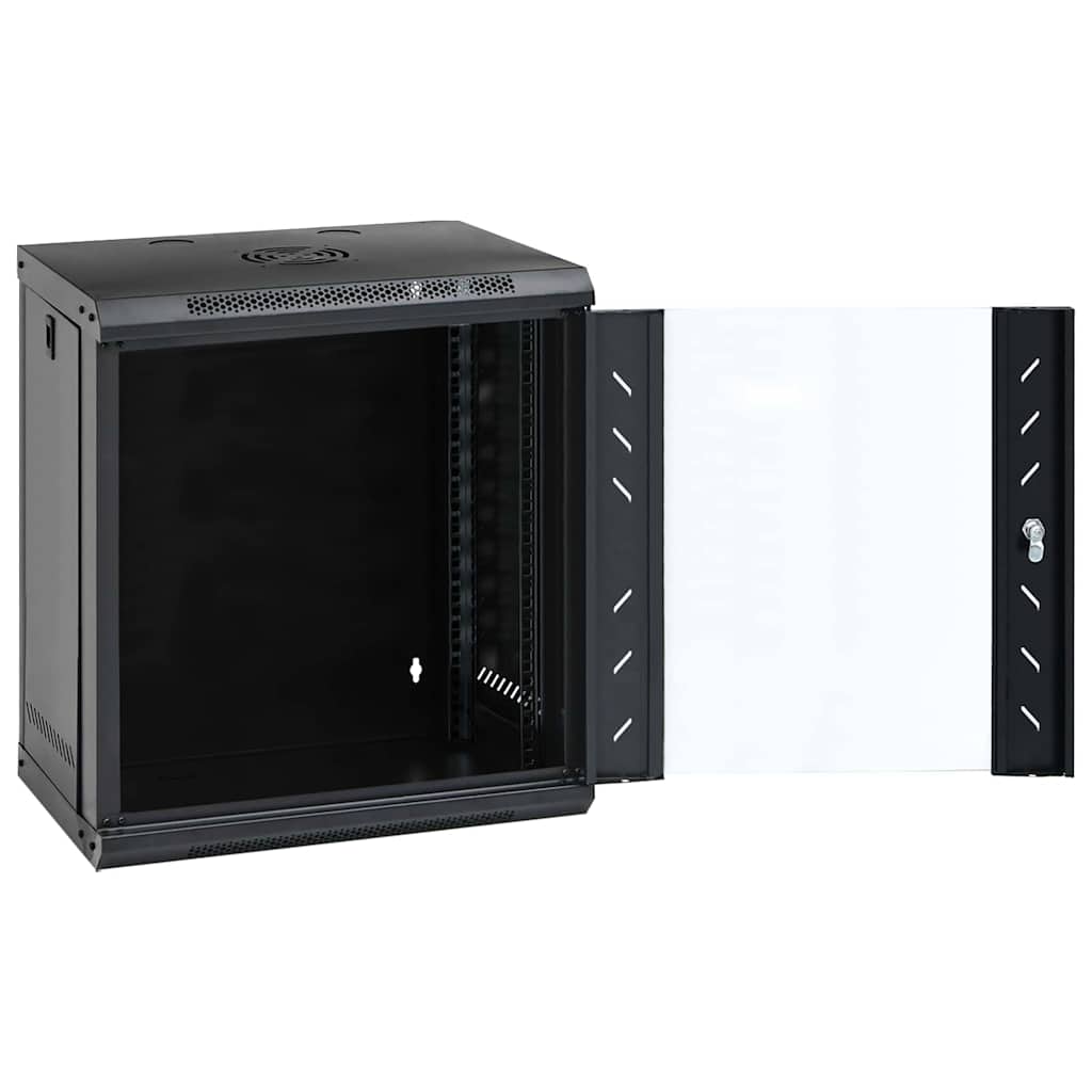 Vidaxl netwerk kabinet met opslag zwart 53 x 45 x 60 cm staal