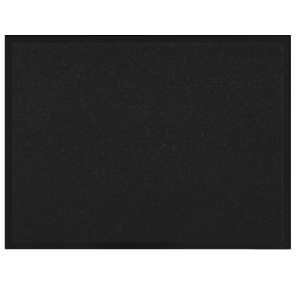 Vidaxl deurmat zwart 60 x 40 x 1.2 cm teddy stof