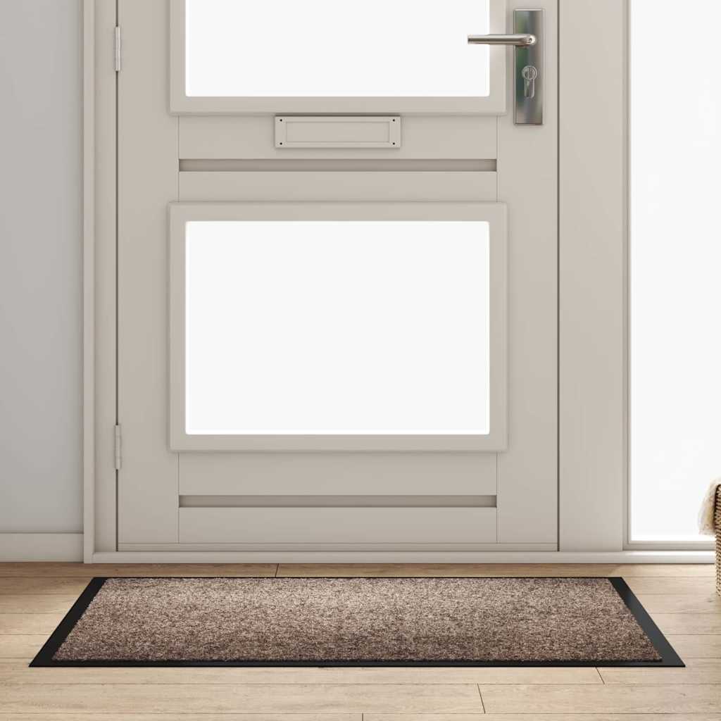 Vidaxl deurmat beige 60 x 40 x 1.2 cm teddy stof