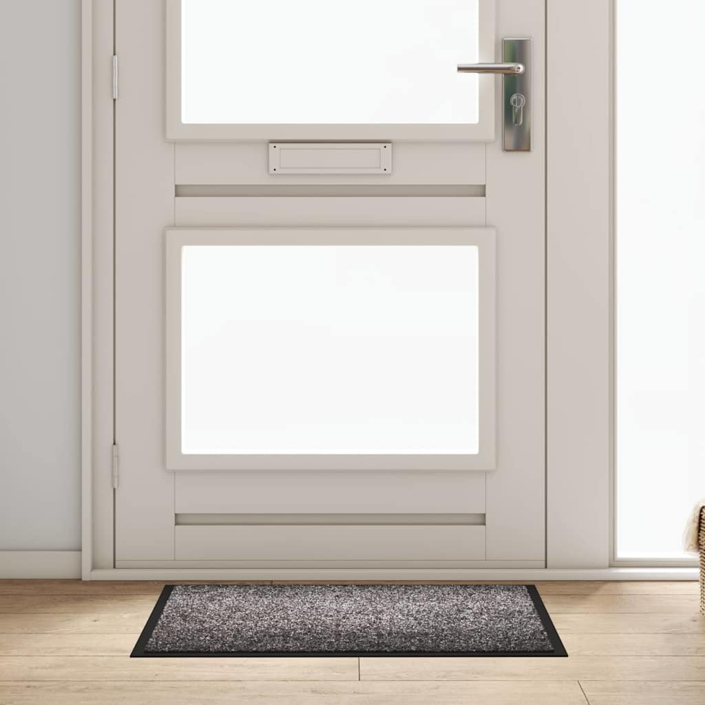 Vidaxl deurmat lichtgrijs 60 x 40 x 1.2 cm teddy stof