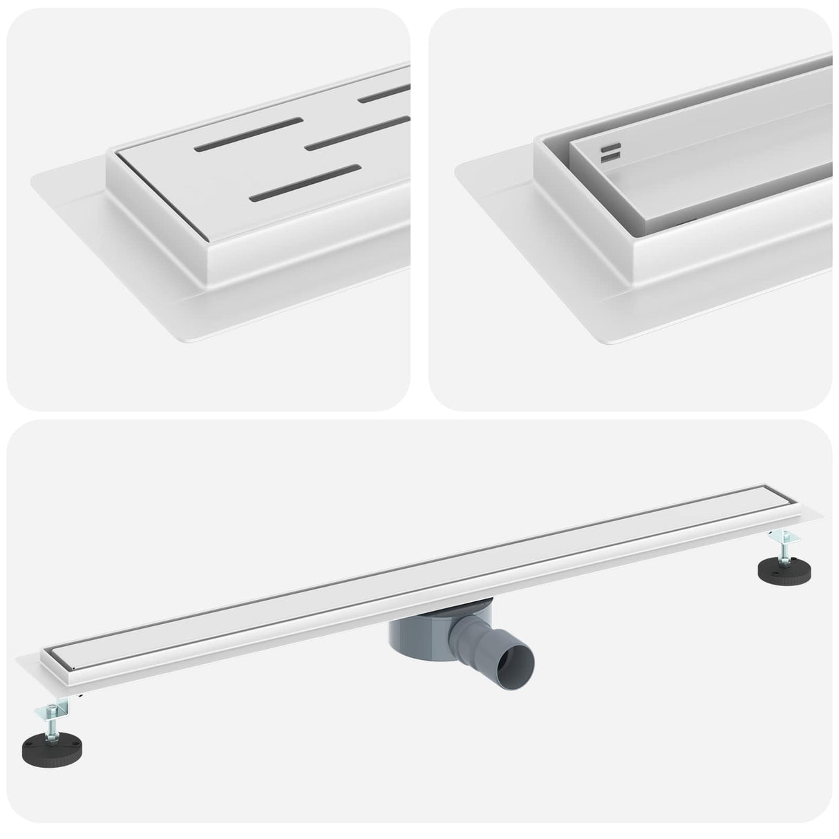Vidaxl doucheafvoer 2-in-1 met 360° sifon zilver 90 cm