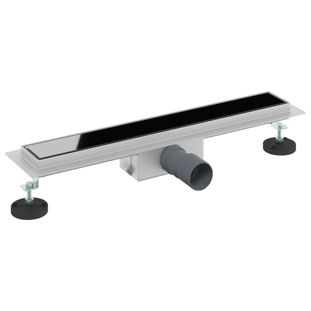 Vidaxl doucheafvoer met glazen deksel zwart 60 cm roestvrij staal 304